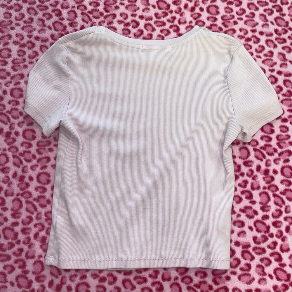 Bershka Astrology Pink Baby Tee View 2